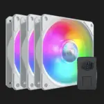 فن کیس CoolerMaster Sickleflow 120 ARGB White Edition 3 in 1 - بسته 3 عددی